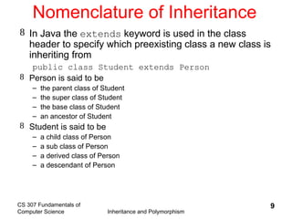 Inheritance and polymorphism are key features of object-oriented ...