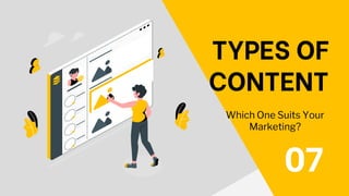 TYPES OF
CONTENT
07
Which One Suits Your
Marketing?
 