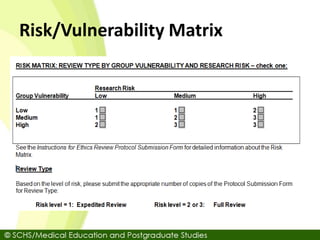 Risk/Vulnerability Matrix
 
