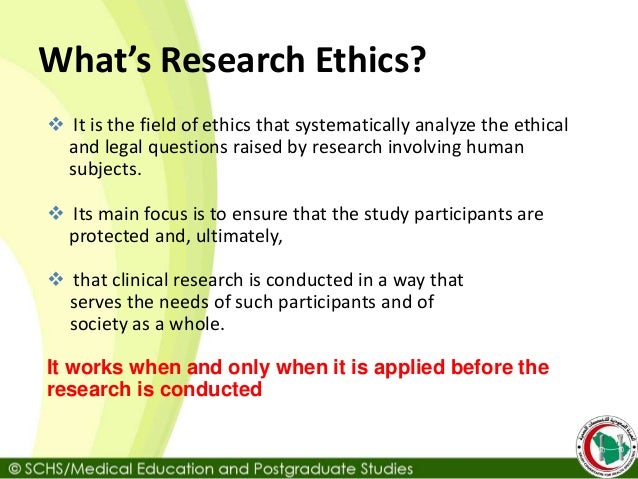 Ethics Ethics And The Definition Of Research