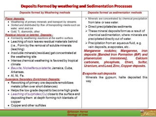 Deposits Formed by weathering and Sedimentation Processes
28
 