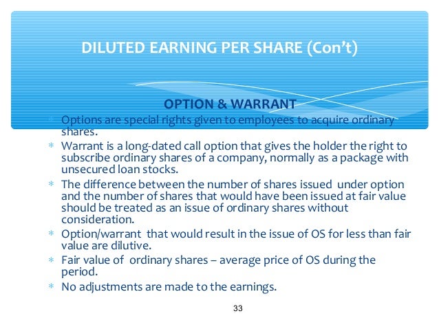 When computing diluted earnings per share stock options are
