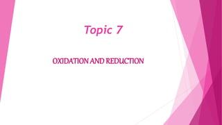 Topic 7
OXIDATION AND REDUCTION
 