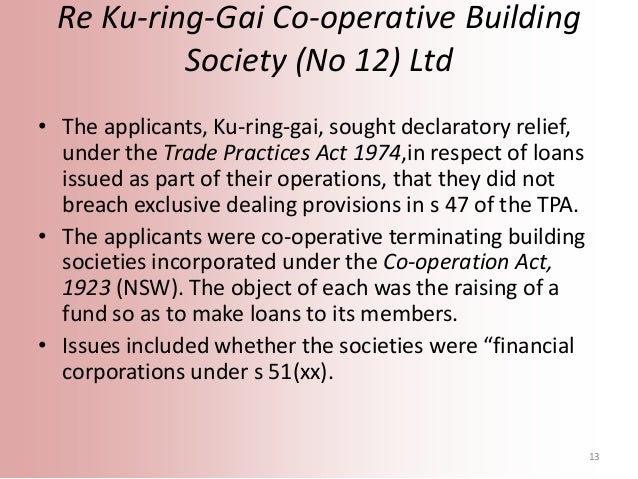 Re Ku Ring Gai Co Operative Building Society Re Ku Ring Gai Co Operative Building Society