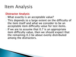 Distractor Analysis Topic 8b Item Analysis | PPTX