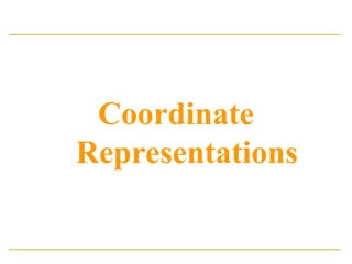Coordinate
Representations
 