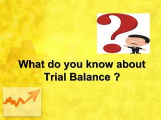 What do you know about
Trial Balance ?
 
