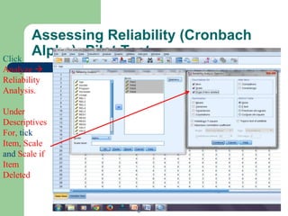 Quantitative Data AnalysisReliability Analysis (Cronbach Alpha) Common ...