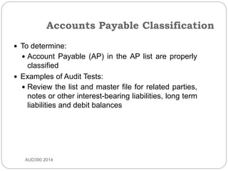 Topic 9 audit of purchase and payment cycle + acc payables | PPTX