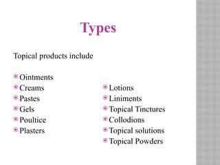 Topical Drug Delivery system by Dr Kazim | PPTX