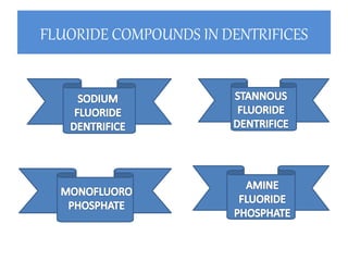 FLUORIDE COMPOUNDS IN DENTRIFICES
 