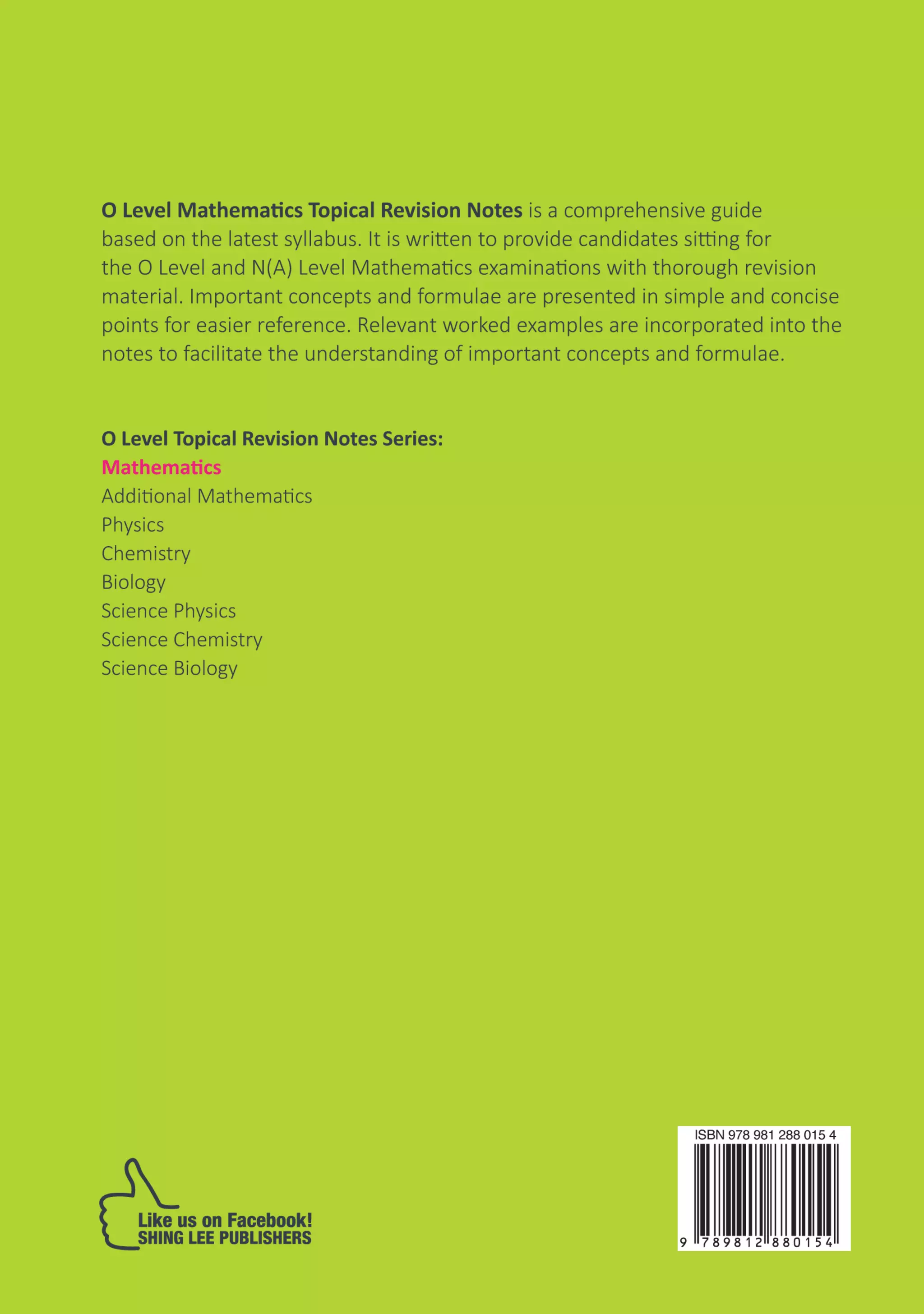 mathematics o level book