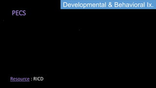 PECS
Developmental & Behavioral Ix.
Resource : RICD
 
