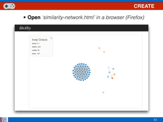 62
CREATE
• Open ‘similarity-network.html’ in a browser (Firefox)
 