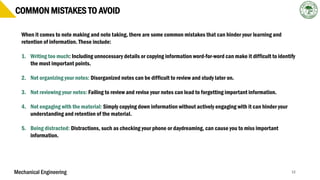 Concise Form Note making is the process of summarizing information in a structured ...
