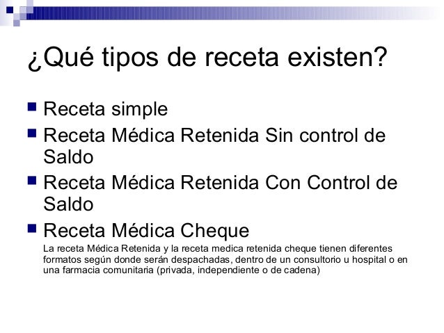 recetas retenidas requisitos formatos de recetas medicas