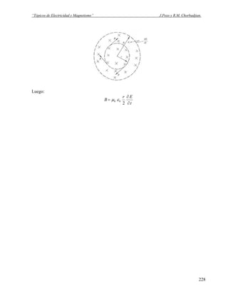 “Tópicos de Electricidad y Magnetismo” J.Pozo y R.M. Chorbadjian.
Luego:
t
Er
B
∂
∂
=
2
00 εμ
228
 