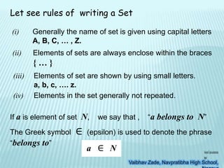 Rules of writing sets | PPT