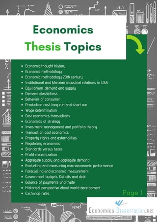 msc economics thesis topics