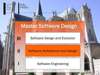 Master Software Design

                      III         Software Design and Evolution


                          II     Software Architecture and Design


                          I           Software Engineering

©2010 - Cesare Pautasso                                             4
 