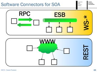 Software Connectors for SOA

                          RPC     ESB




                                        WS-*
                                WWW




                                        REST
©2010 - Cesare Pautasso                        48
 