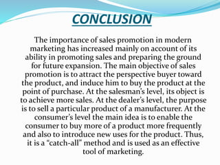 Topic sales promotion sales promotion mix kinds of promotion | PPTX