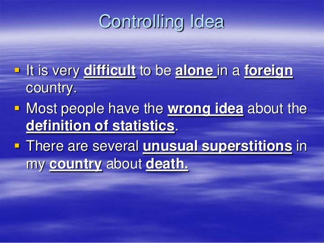 Controlling idea essay