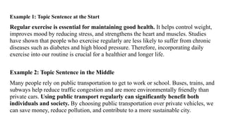 Topic Sentence / paragraph writing pdf.. | PDF