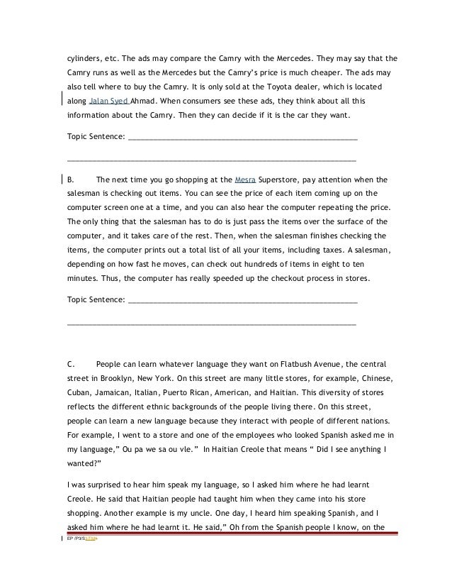 writing-a-topic-sentence-worksheet