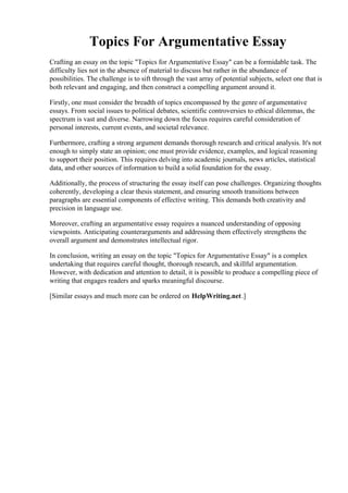 Topics For Argumentative Essay.pdf