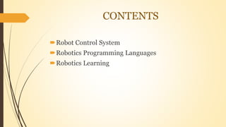 Topics in robotics | PPTX