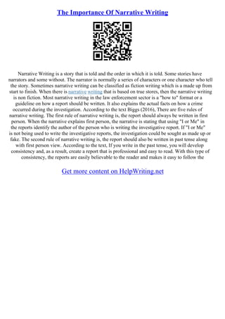 Topics To Write A Narrative Essay About | PDF