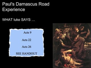 Paul's Damascus Road
Experience
WHAT luke SAYS …
 