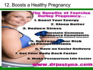Copyright © 2010 Pearson Education, Inc.
12. Boosts a Healthy Pregnancy
 