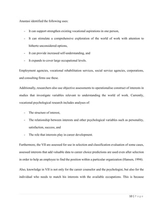 The interest structure of jobs remains stable.