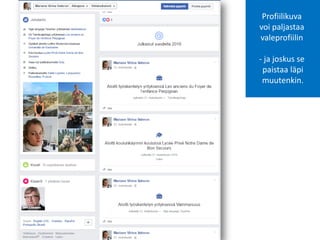 Profiilikuva
voi paljastaa
valeprofiilin
- ja joskus se
paistaa läpi
muutenkin.
 