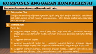 TOPIK 2 ANGGARAN KOMPREHENSIF. matkul: Anggaran Perusahaan | PPTX