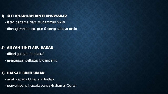 Topik 6 Isteri Isteri Nabi Muhammad Saw