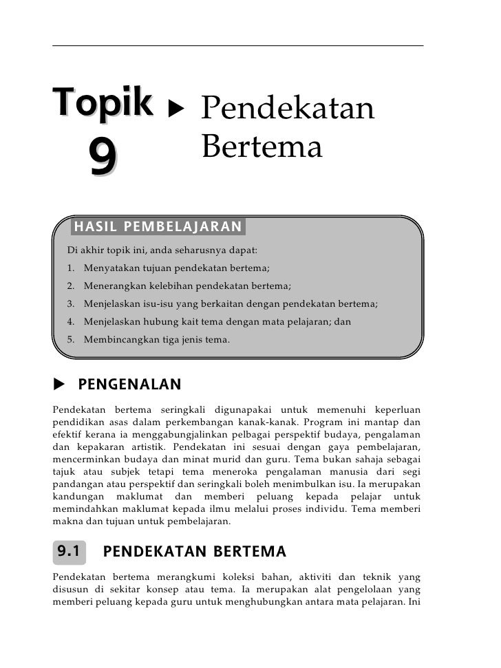 Topik 9 pendekatan bertema
