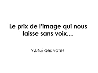 Le prix de l’image qui nous laisse sans voix.... 92.6% des votes 