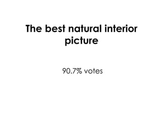 The best natural interior picture 90.7% votes  