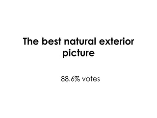 The best natural exterior picture 88.6% votes 