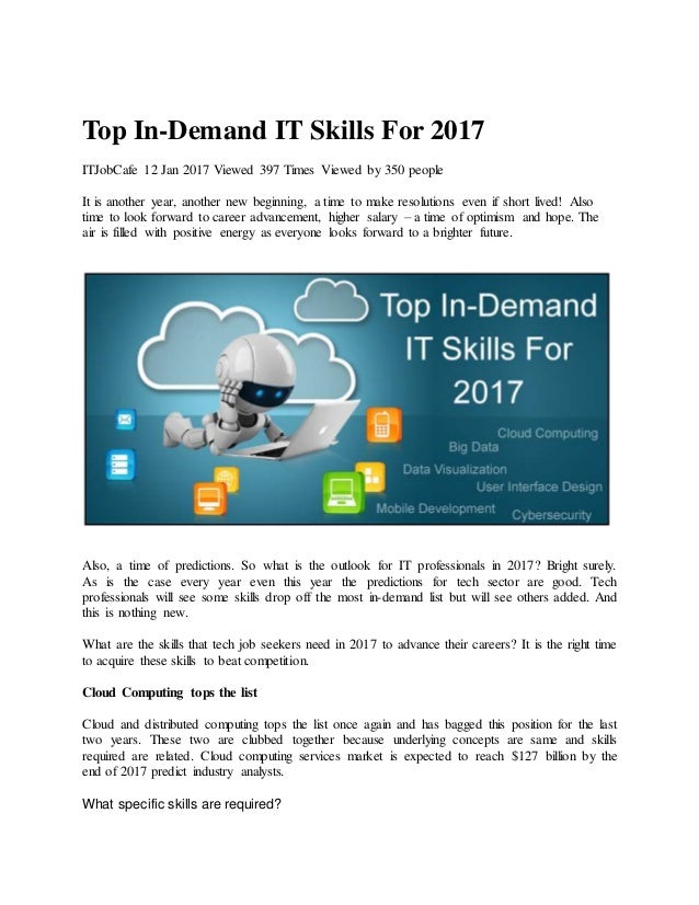 Top In Demand It Skills For 2017