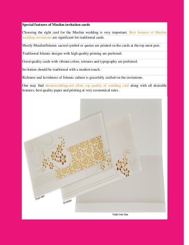 Top Incredible Features That Come With Muslim Wedding Invitations