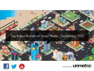 Top Indian Brands on Social Media – September 2013

analyzed by

 