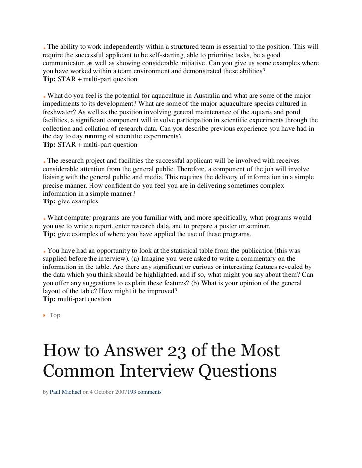 top interview questions works well independently
