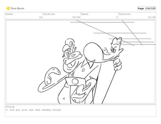 Scene
15
Duration
02:00
Panel
2
Duration
01:00
Dialog
C: Did you also see that monkey thing?
Page 116/125
 