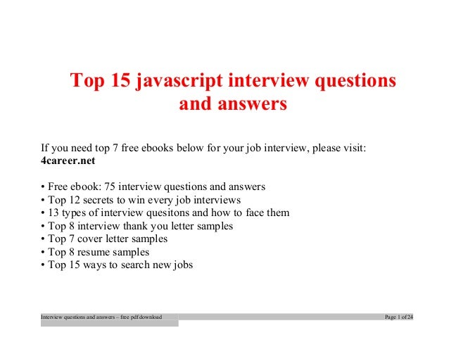 22 Javascript Interview Questions For 10 Years Experience