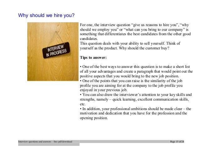 what do you bring to this job