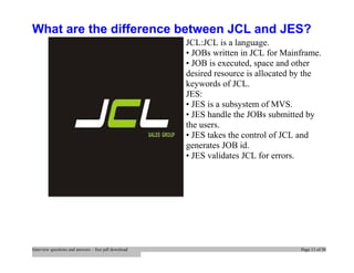 Top jcl interview questions and answers job interview tips | DOC